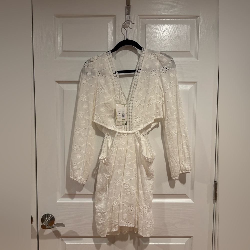 NWT White cover up with side cut outs